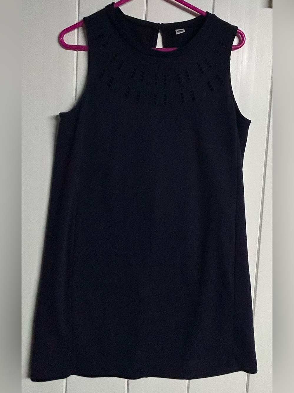 Old Navy Navy Eyelet Sleeveless Dress